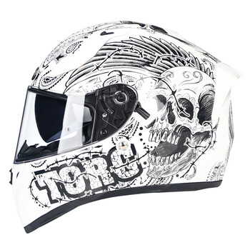 摩托车双镜片头盔男 加大号全覆式跑车赛车公路全盔四季通用 白色灵魂