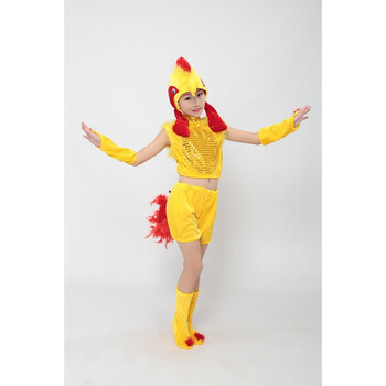 儿童卡通动物演出服装亲子装小鸡造型仿真大公鸡话剧服装 a款 140