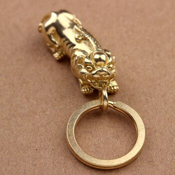 三锦 钥匙扣挂件金属圈送男生女生生日礼物个性饰品黄铜款 大钥匙扣款