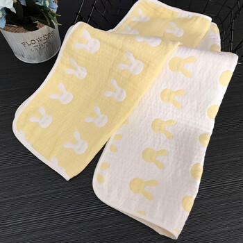 夏季儿童棉三层纱布婴儿柔软透气吸汗枕巾宝宝棉幼儿园枕头巾 黄色