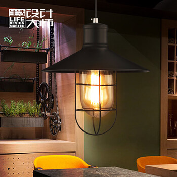 生活设计大师灯具Loft美式乡村工业风餐厅吧台复古创意单头仓库鸟笼吊灯