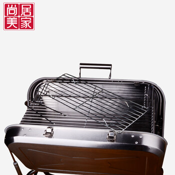 尚居美家钢铁侠烧烤架 户外烧烤  家用便携烧烤炉 木炭折叠烧烤架 便携液压烧烤炉 不锈钢烤针-12根