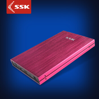 SSK飚王 SHE066 天火移动硬盘盒 USB2.0 2.5寸 SATA串口 铝合金 红色