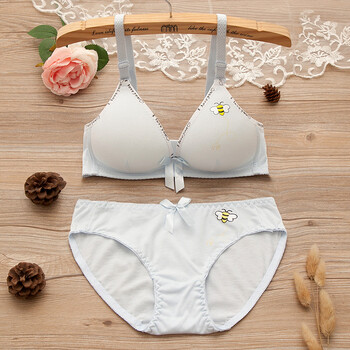 内衣裤内裤套装文胸初中女生内衣套装女中学生高中生17韩版16-18 蓝色