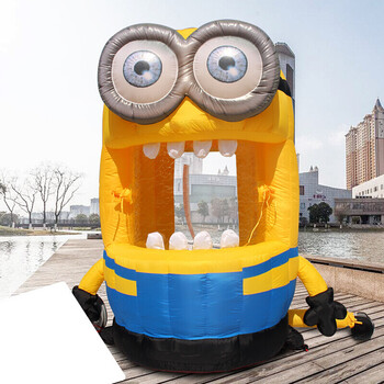 抓钱机气模充气抓钱机 开业庆典卡通小黄人财神抓钱机 小黄人抓钱机