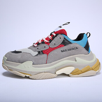 火的鞋子男潮复古老爹鞋男百搭原宿增高运动休闲小白鞋男夏 灰红三层