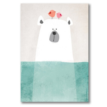 简约北欧客厅装饰画小清新酒店会所家装挂画小熊有框无框画 无外框a