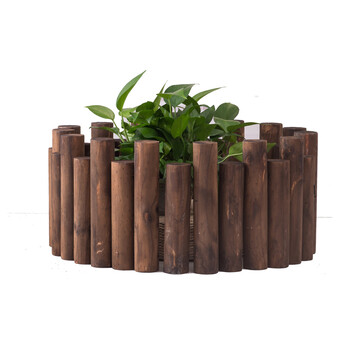 春瑞园艺实木栅栏 花园围栏护栏 碳化木/防腐木 原木连桩木桩 8种型号