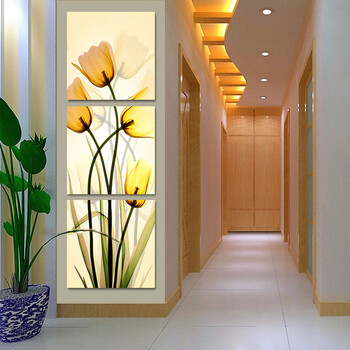 墙面装饰玄关画竖版过道墙面装饰画 新品郁金香 40*40 冰晶玻璃(25mm
