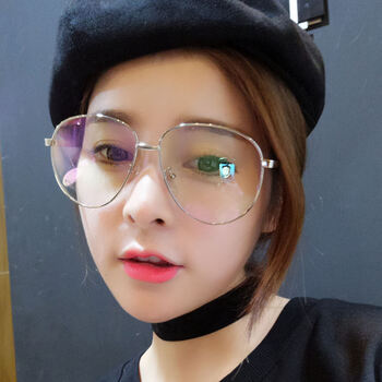 韩国复古金边眼镜框女大框圆脸防蓝光眼镜男镜架近视平光 银框★升级