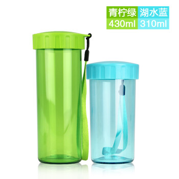 
                                        特百惠水杯莹彩雅致情侣水杯子套装 荔枝红430ML+柑橘黄310ML                