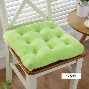 夏季加厚防滑毛绒椅子垫学生坐垫网吧棋牌凳子椅垫屁股坐垫 浅绿色 43
