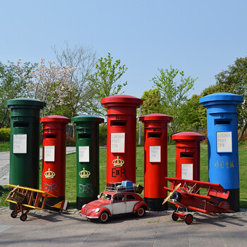 英伦可定制邮筒信箱模型铁艺摆件信筒咖啡馆复古装饰道具 1.