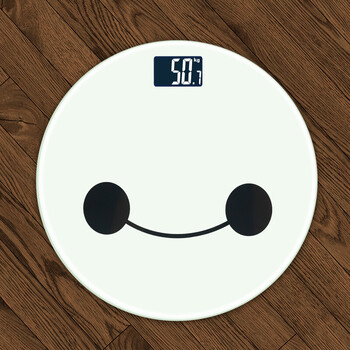 可爱电子称体重秤便携电子称健康称重 电子称 体重称 圆款白笑脸
