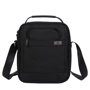 瑞世（SUISSEWIN）商务男包 大容量休闲单肩包日常户外斜挎小包 SN17203黑色