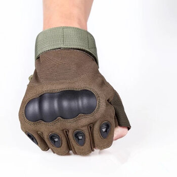 健身器械半指手套男登山特种兵作战训练手套 沙漠风暴军绿色升级版