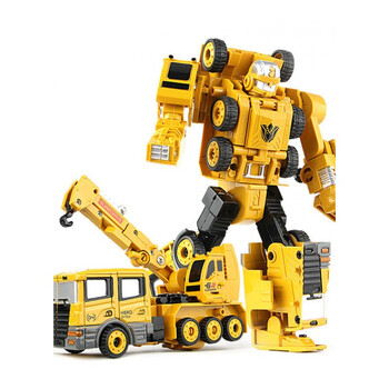 九尾熊 变形金刚合金版工程车汽车合体大力神机器人男孩儿童玩具 通天