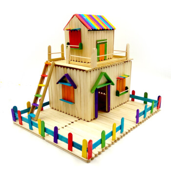 雪糕棒棍木条diy手工制作房子模型材料冰棒棍棒拼装玩具生日礼物