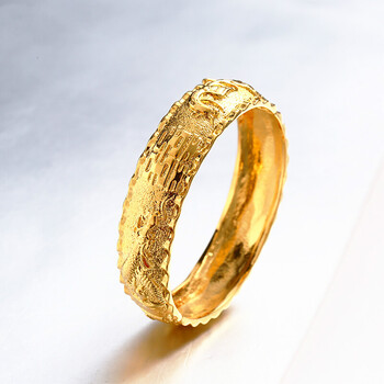 赛魅人仿黄金手镯女 复古中式龙凤镯 新娘饰品结婚配饰婚庆镯子送人送