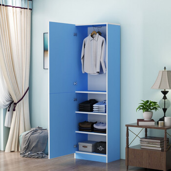 衣柜小衣柜宿舍办公室柜现代简约多功能阳台柜可定制单门储物 蓝色