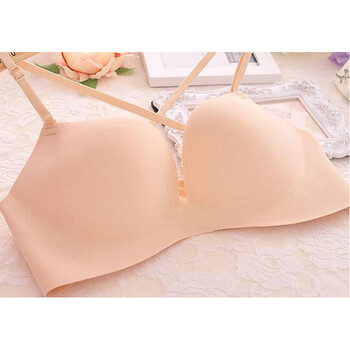 法国文胸套装女内衣性感蕾丝聚拢深v调整型小胸收副乳 肤色 80b