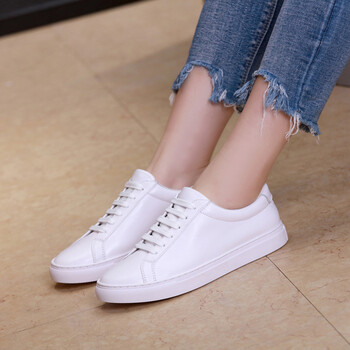 全皮透气镂空小白鞋女真皮2018夏季新款韩版白鞋平底百搭休闲板鞋
