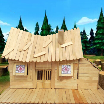 雪糕棒棍木条diy手工制作房子模型材料冰棒棍棒拼装玩具生日礼物 房k