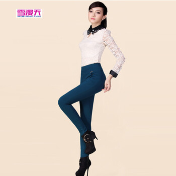 雪漫天2015年修身显瘦打底裤秋冬女款 弹性面料 白色 M(29-30)