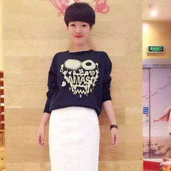 职业阿玛施特女装旗舰店专柜正品2015秋冬装新款羊毛时尚百搭圆领卫衣T恤衫毛衣 浅灰色针织衫 L(4码)