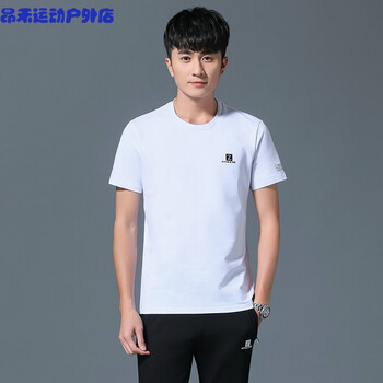 2018新款夏天男中青年时尚休闲运动服套装男士短袖运动服 白色 2xl