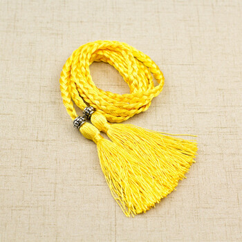 古风汉服古装发绳流苏红头绳连衣裙腰带配饰发带发饰cos男女 金黄