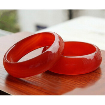 rosefree 红玛瑙手镯子 玉髓玉镯 女玉镯礼物红玉镯玉石手镯玉镯子女