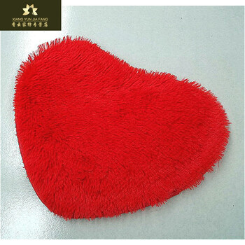 欧式可爱心形地毯 桃心地毯 地垫 门垫 坐垫可水洗防滑定制 大红色