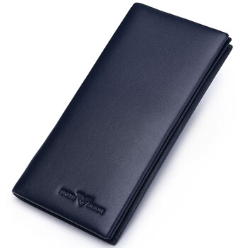 卓梵 阿玛尼男士钱包真皮夹商务休闲长款男钱夹黑色 头层牛皮 压印