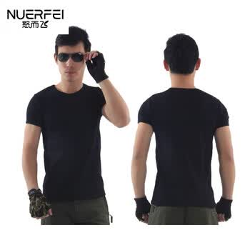 16武警体能服特种兵美国户外军装短袖男夏季黑色弹力紧身圆领t恤修身