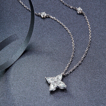 mzmz轻奢品牌吊坠女星遇项链四角星锁骨链女简约时尚镶嵌韩版七夕情人