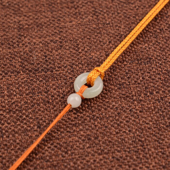 1mm特细仿翡翠手工编织项链挂坠绳子玉观音玉佩吊坠挂绳宝宝女 琥珀色