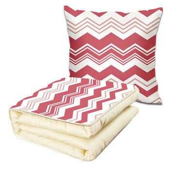 夏季靠被枕用枕头被子两用多功能折叠小被子 火烈鸟系列 几何 40x40