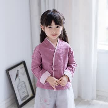 女童汉服外套春秋中国风童装儿童小孩棉麻古装服饰民族风宝宝唐装