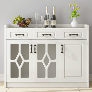 简约多功能厨房碗橱微波炉柜大容量储物茶水柜餐厅酒柜 爱家120 双门