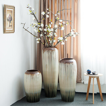 陶瓷落地花瓶装饰现代欧式客厅酒店别墅咖啡厅创意摆件大花瓶插花 高