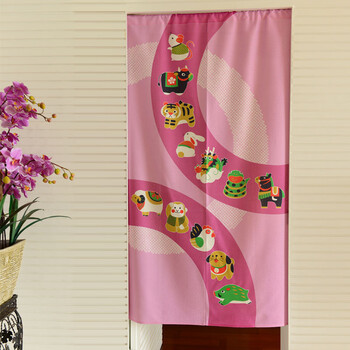 
                                        风雅荷塘 生生不息85*150CM 经编纱精品印花风水门帘 布艺 隔断 送杆                