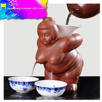 茶道配件茶宠摆件彩砂陶茶宠摆件精品茶具茶盘配件新款紫砂茶宠 女神