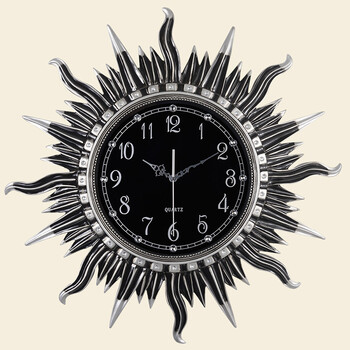 太阳挂钟时钟静音客厅酒店大厅墙壁钟表挂表家用创意美式复古欧式 古