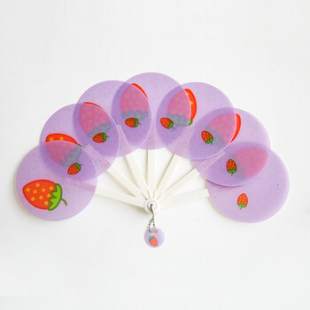 创意卡通小扇子夏季儿童可爱动物塑料手摇扇7折便携小扇子 草莓