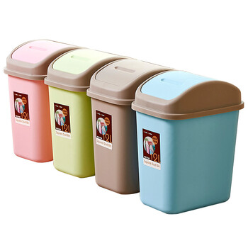 1个装 摇盖垃圾桶 家用客厅卧室厨房带盖卫生间大小号创意翻盖拉圾桶