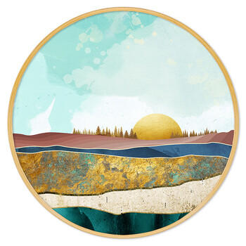 背景画现代简约玄关装饰画圆形画走廊过道进门挂画餐厅墙壁画 图案2