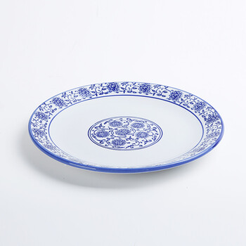 6-10寸青花瓷菜盘圆形釉下彩深盘菜碟子窝盘家用餐盘汤盘陶瓷盘 9寸送