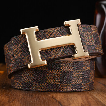 个性皮带男真皮牛皮h扣腰带潮流网红款腰带简约青年ck8爱马仕裤带 h金