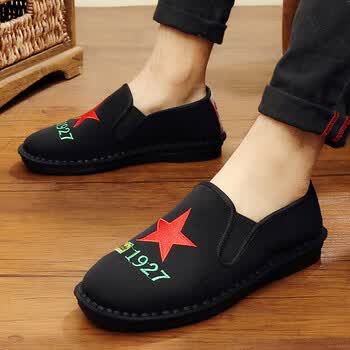 京秀春老北京布鞋男鞋青年时尚传统布鞋夏天男士一脚蹬懒人中国风休闲